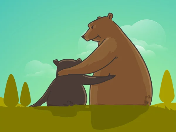 हॅपी फादर डे उत्सव साठी सुंदर अस्वल . — स्टॉक व्हेक्टर