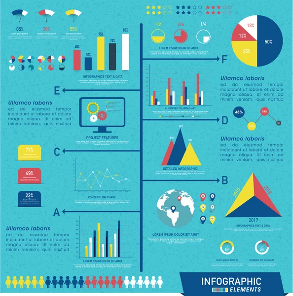 Set di diversi elementi infografici aziendali . — Vettoriale Stock