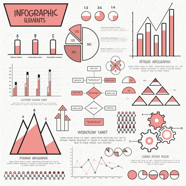 Grande conjunto de elementos do Infográfico de Negócios . — Vetor de Stock