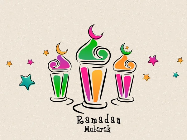 聖なる月、ラマダン カリーム祭典のアラビア語のランプ. — ストックベクタ