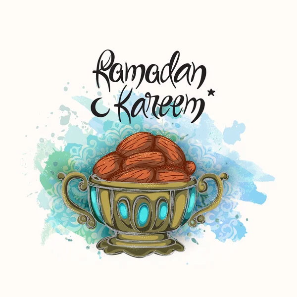 Söt datum för Ramadan Kareem fest. — Stock vektor