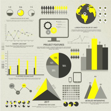 Yaratıcı iş Infographic öğeleri kümesi.