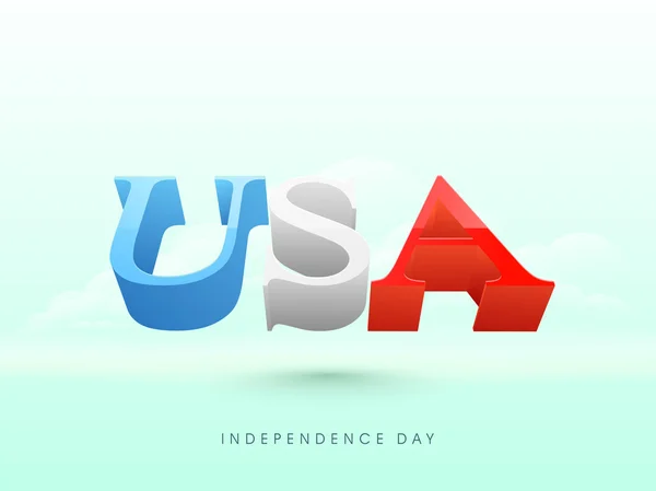 American Independence Day celebration with 3D text. — Stock Vector