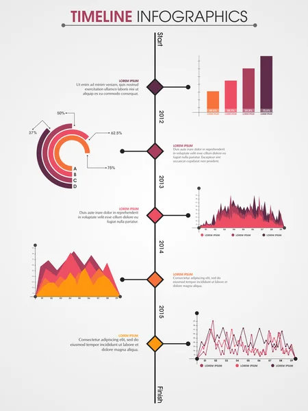 Набор инфографических элементов временной шкалы для бизнеса . — стоковый вектор