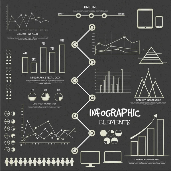 Duży zestaw elementów Business Infographic. — Wektor stockowy