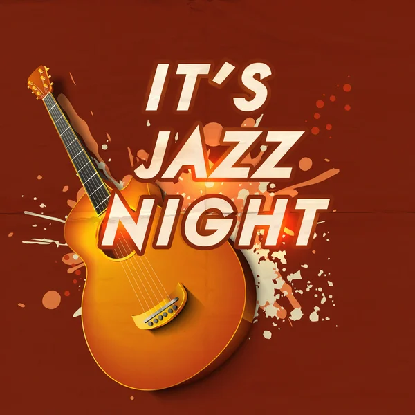 Müzikal Jazz gece parti kutlama poster ya da davet. — Stok Vektör