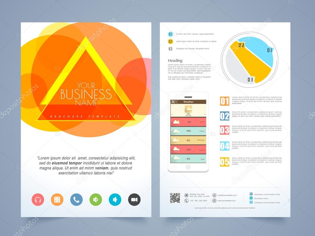 two page flyer brochure or template design stock vector