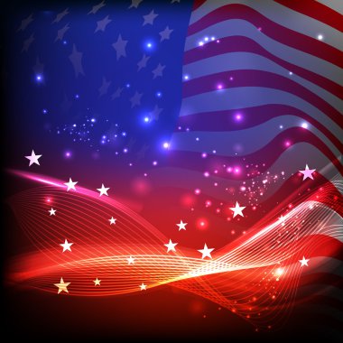 Amerikan Bağımsızlık günü kutlamaları için yaratıcı illüstrasyon.