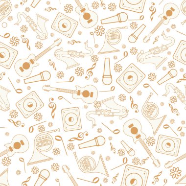 Müzik notaları ile müzik aleti.