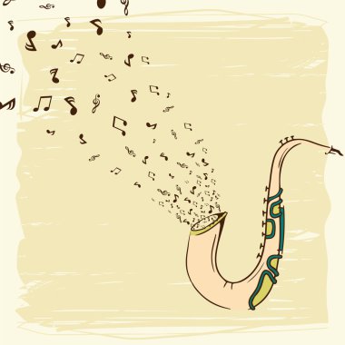 müzik aleti saksafon.