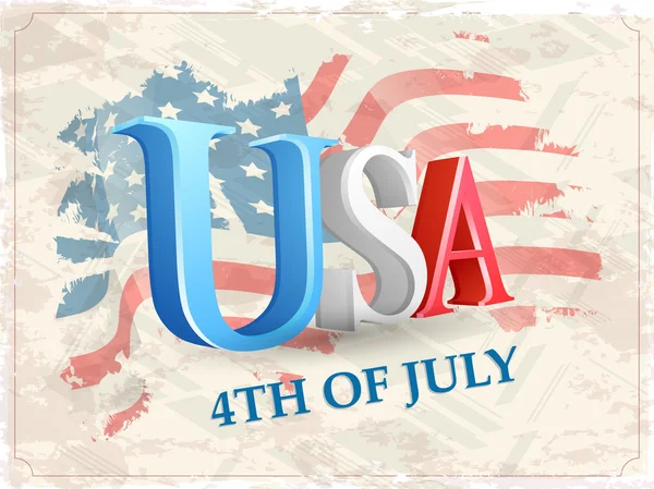 Celebración del Día de la Independencia Americana con texto 3D . — Archivo Imágenes Vectoriales