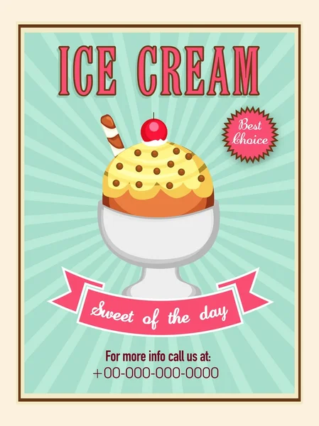 Diseño de tarjeta de menú para helado . — Vector de stock