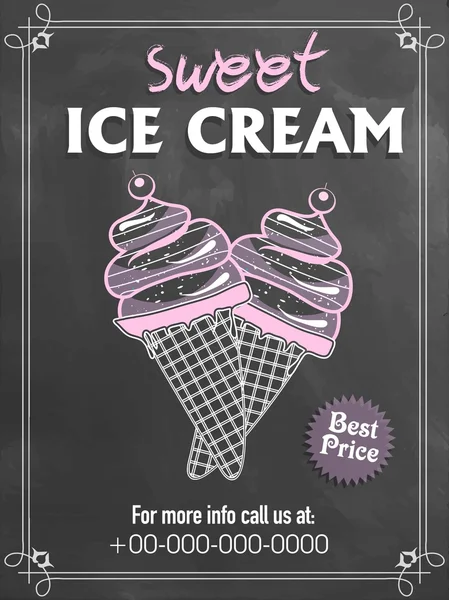 Diseño de tarjeta de menú para helado . — Vector de stock