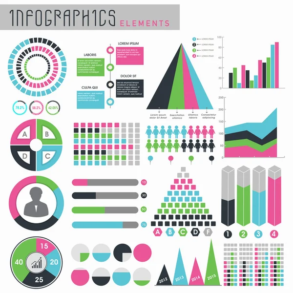 Conjunto de coloridos elementos infográficos para negocios . — Archivo Imágenes Vectoriales