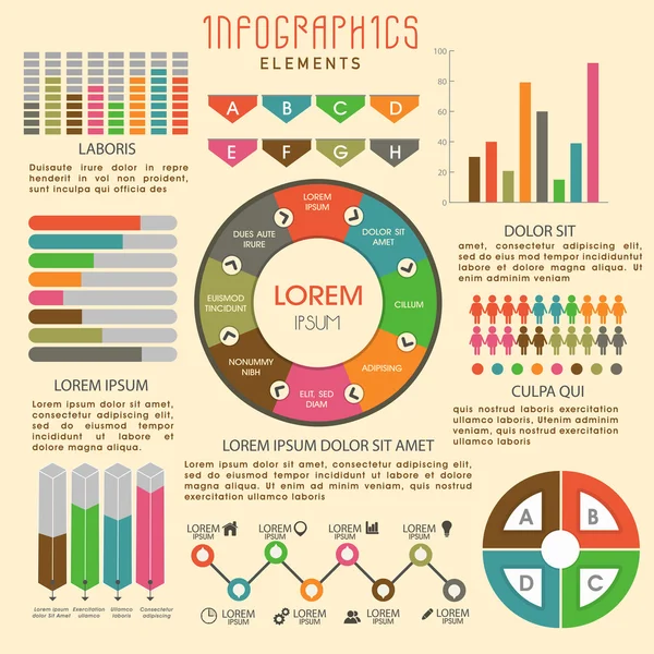 Různé prvky rozložení infographic pro podnikání. — Stockový vektor