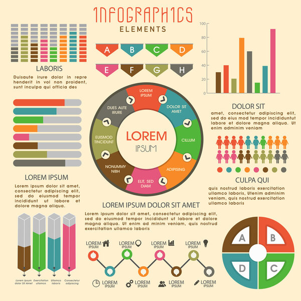Различные инфографические элементы макета для бизнеса
.