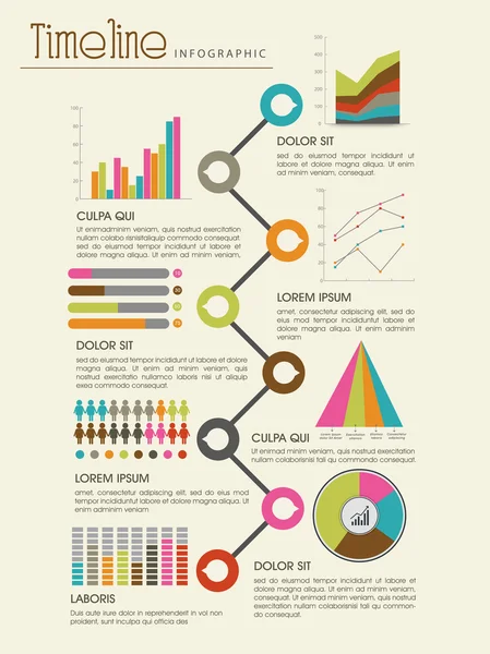 Kreativa tidslinjen infographic mallayouten. — Stock vektor