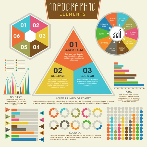 İş için renkli Infographic öğeleri kümesi. — Stok Vektör