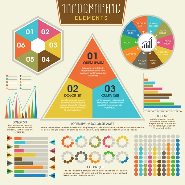 Set of colorful infographic elements for business. — Stock Vector