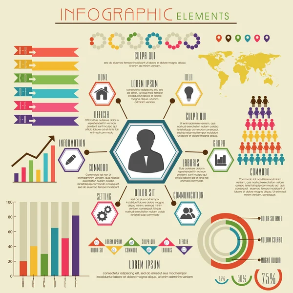 Sada prvků různých infographic podnikání. — Stockový vektor