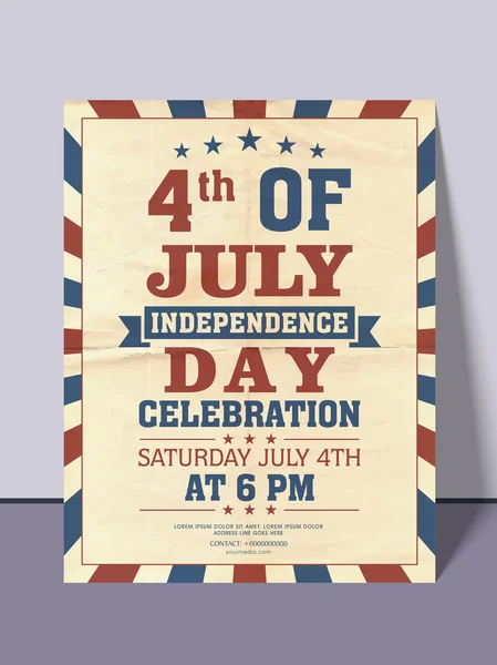 Tarjeta de invitación del Día de la Independencia Americana . — Vector de stock