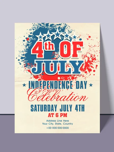 Αμερικανική Ημέρα ανεξαρτησίας προσκλητήριο. — Διανυσματικό Αρχείο