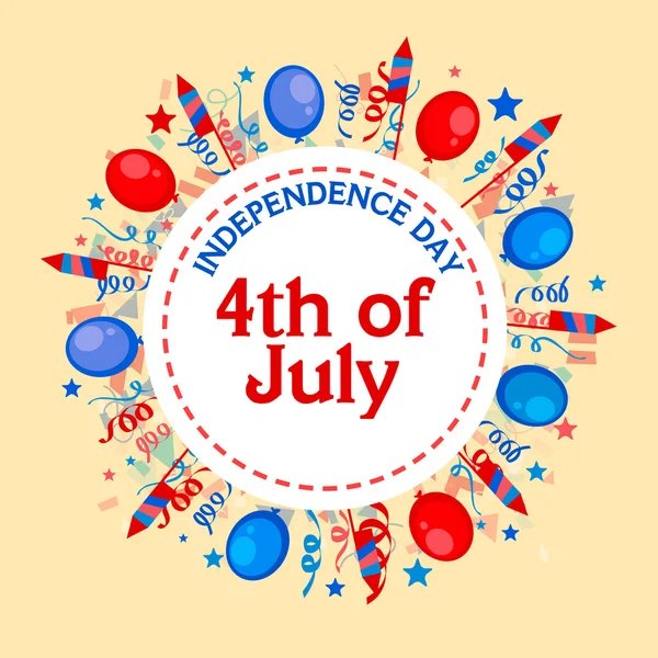 Amerikan Bağımsızlık günü kutlama etiket, etiket veya etiket. — Stok Vektör