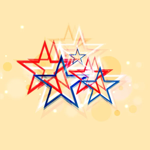 Αμερικανική Ημέρα ανεξαρτησίας γιορτή με δημιουργική αστέρια. — Διανυσματικό Αρχείο