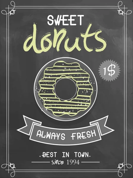 Flyer oder Speisekarte für Donuts-Geschäft. — Stockvektor