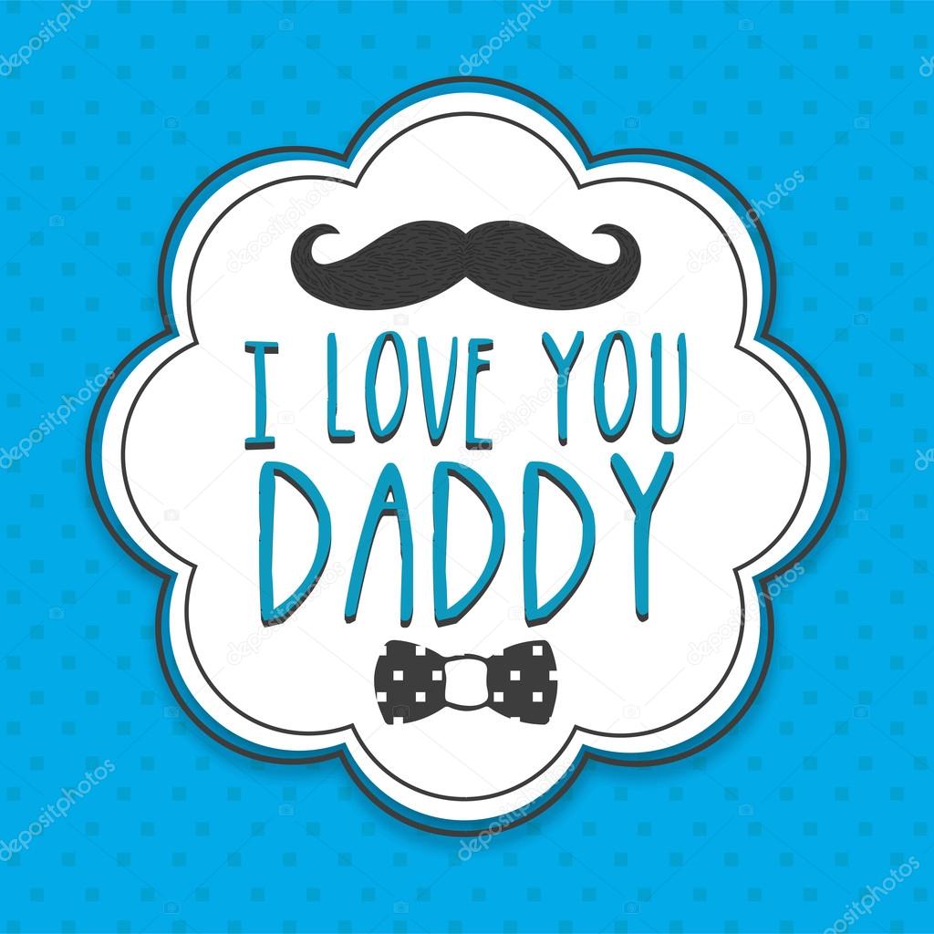 Sticker, tag or label for Happy Father's Day.