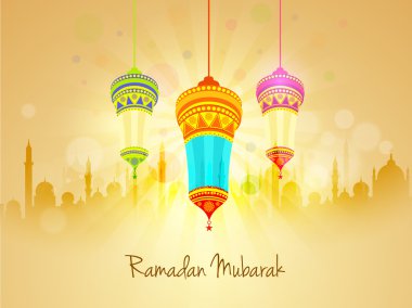 Güzel lanters ve Ramazan Mubarak için Camii.