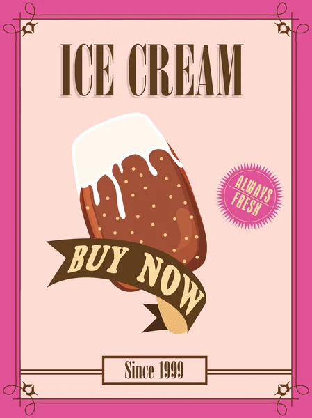 Diseño de tarjeta de menú para helado . — Vector de stock