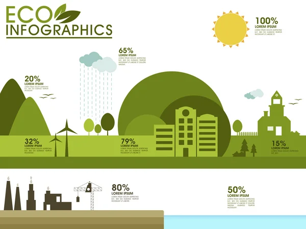 Ecologische infographic sjabloon presentatie. — Stockvector