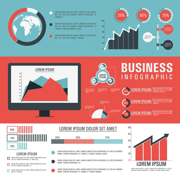 Layout de modelo de infográfico de negócios . — Vetor de Stock