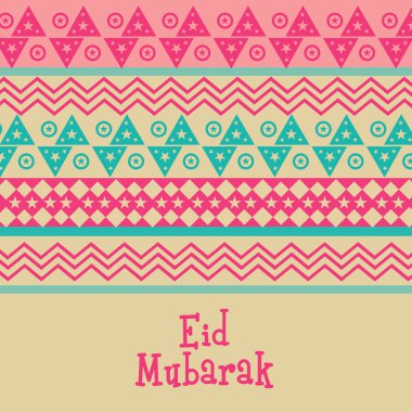 Eid Mubarak kutlama için tebrik kartı tasarımı.