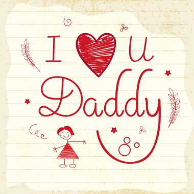 Mutlu Babalar günü kutlama için tebrik kartı.