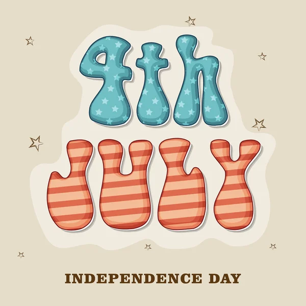 Celebración del Día de la Independencia Americana con texto elegante . — Vector de stock