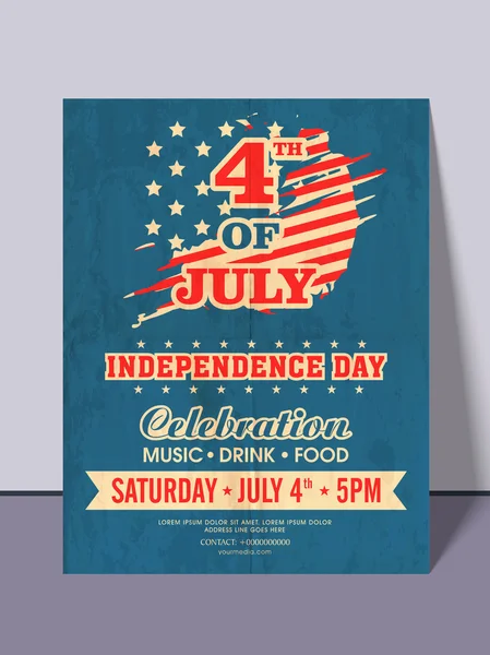 Американський День незалежності запрошення картки. — стоковий вектор