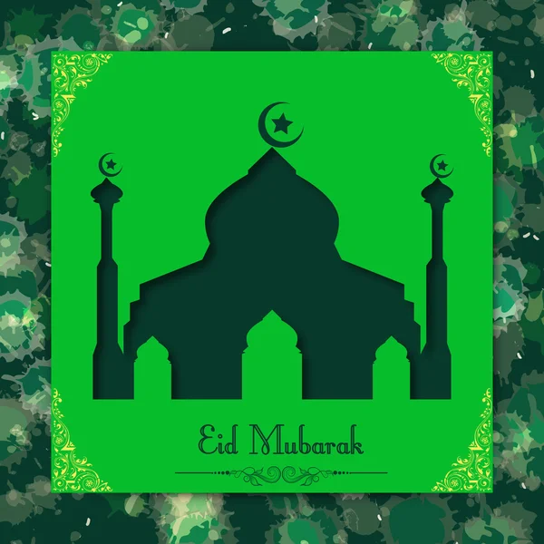 Kreativa moskén design för Eid firande. — Stock vektor