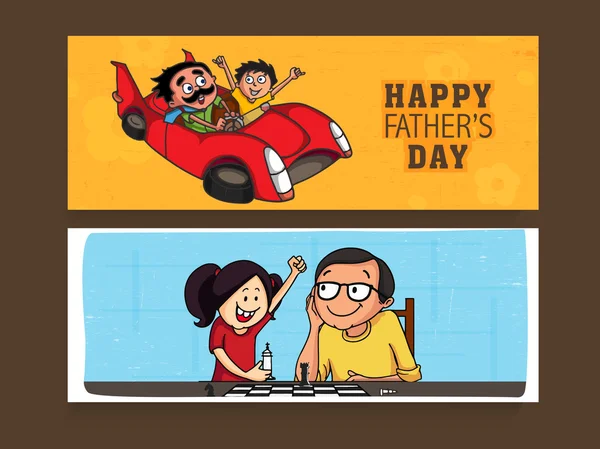 Website header of banner of Father's Day vieringen. — Stockvector