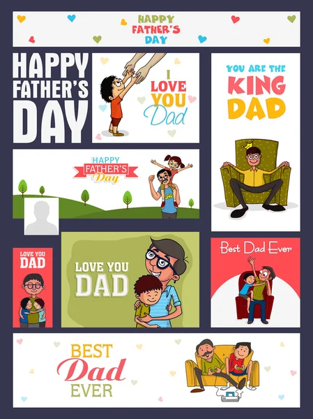 Encabezado de redes sociales o banner para el Día del Padre . — Vector de stock