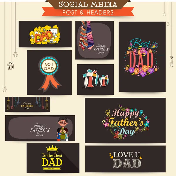 Social media ads or banner for Father's Day. — Stock Vector