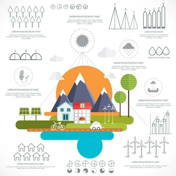 Elementi infografici di ecologia creativa . — Vettoriale Stock