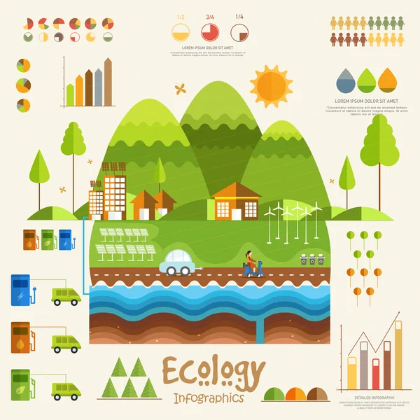 Kreativní ekologie Infographic prvky. — Stockový vektor