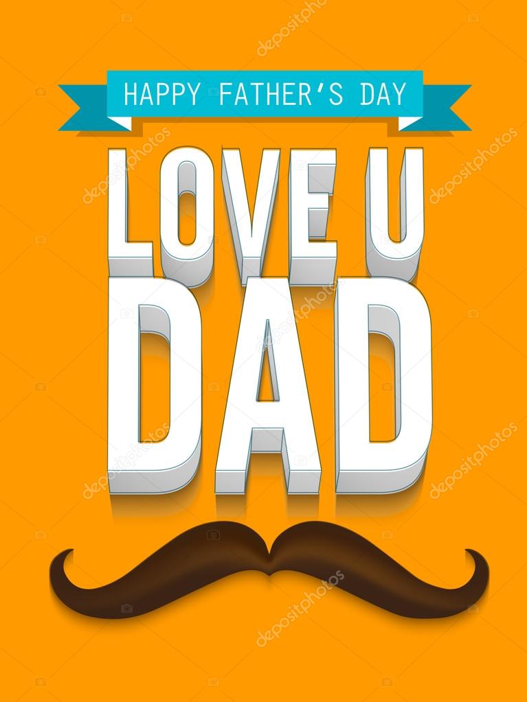 3D text for Happy Father's Day celebration.