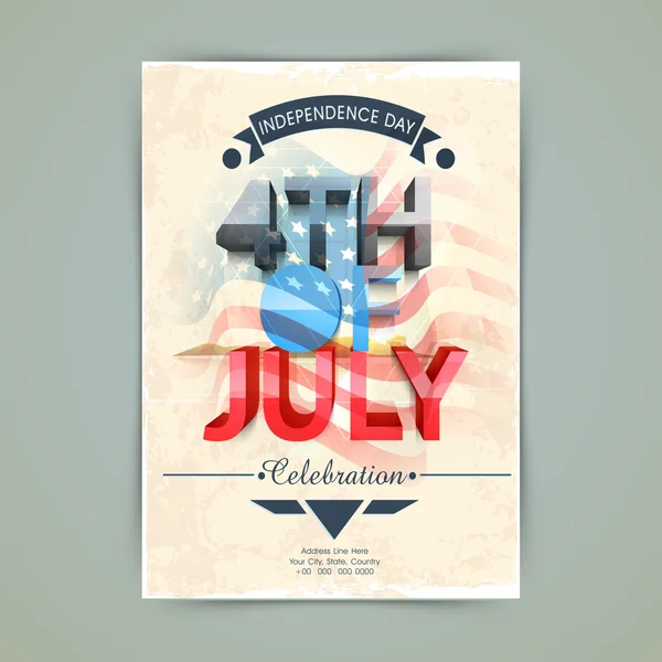 Tarjeta de invitación del Día de la Independencia Americana . — Archivo Imágenes Vectoriales