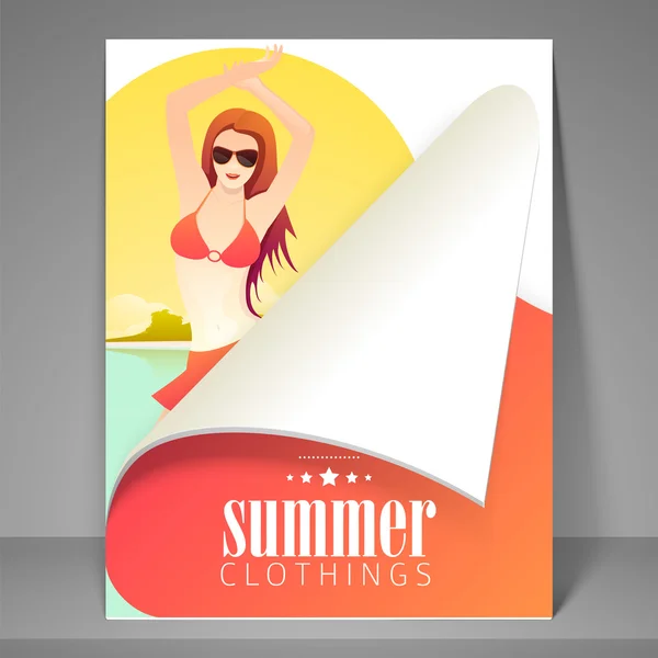 Folheto ou modelo para roupas de verão . — Vetor de Stock