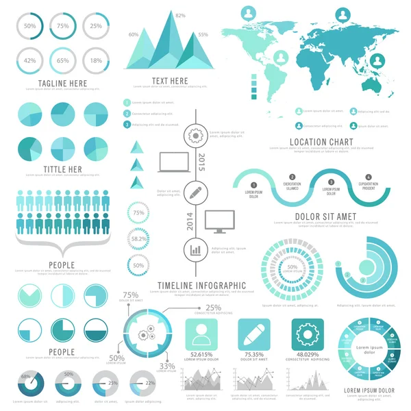 Grote reeks van creatieve business infographic elementen. — Stockvector