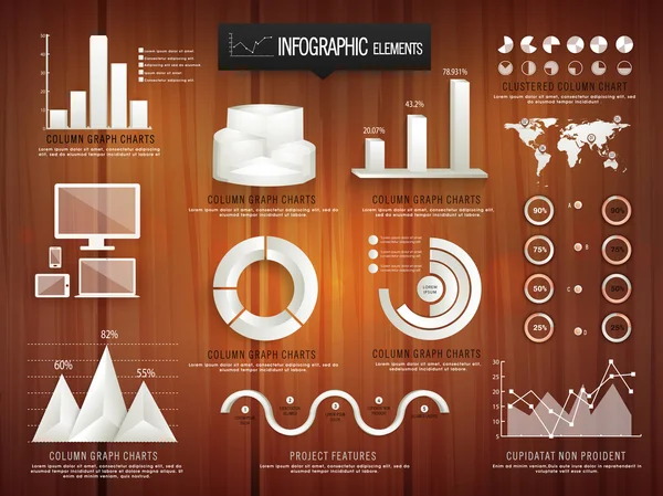 Elementi infografici 3D creativi per il business . — Vettoriale Stock