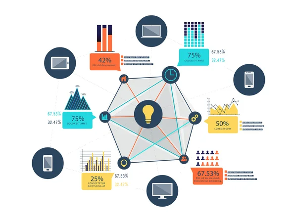 Set di vari elementi infografici per Business . — Vettoriale Stock